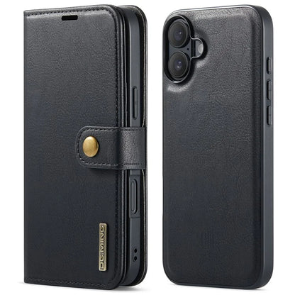 DG.MING for iPhone 16 Plus Case Detachable Split Leather Phone Cover