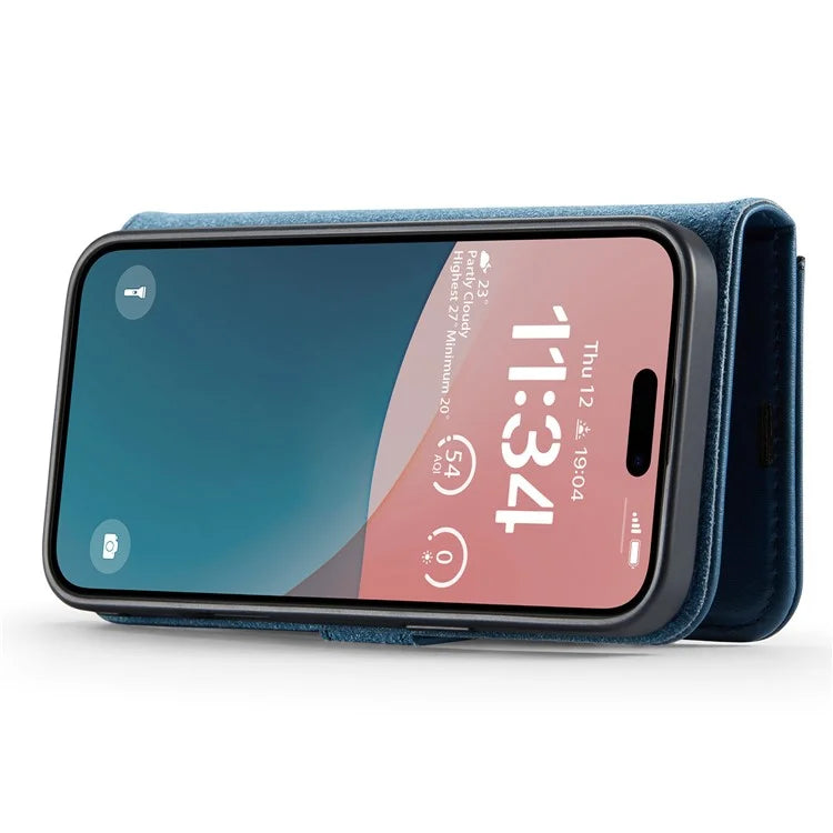 DG.MING for iPhone 16 Plus Case Detachable Split Leather Phone Cover