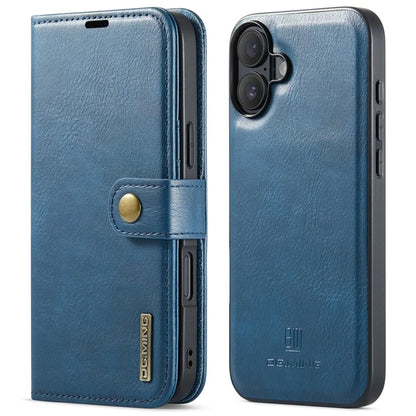 DG.MING for iPhone 16 Plus Case Detachable Split Leather Phone Cover