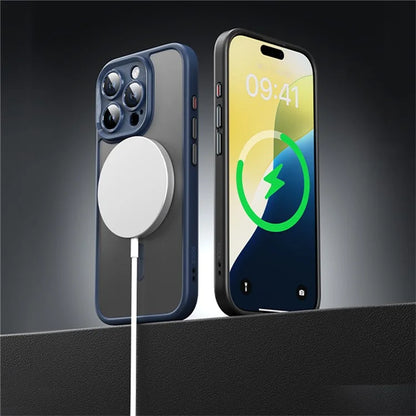 ROCK For iPhone 16 Pro Max Magnetic Case Compatible with MagSafe Skin-touch PC+TPU Phone Cover
