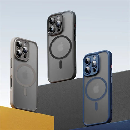 ROCK For iPhone 16 Pro Max Magnetic Case Compatible with MagSafe Skin-touch PC+TPU Phone Cover