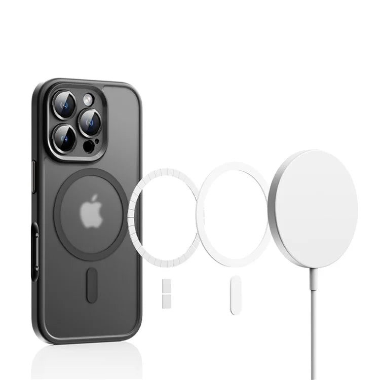 ROCK For iPhone 16 Pro Max Magnetic Case Compatible with MagSafe Skin-touch PC+TPU Phone Cover
