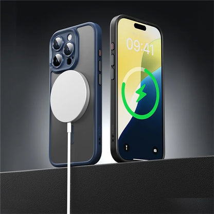 ROCK For iPhone 16 Pro Max Magnetic Case Compatible with MagSafe Skin-touch PC+TPU Phone Cover