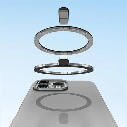 ROCK For iPhone 16 Pro Max Magnetic Case Anti-Drop Metal Lens Frame TPU+PC Matte Phone Cover
