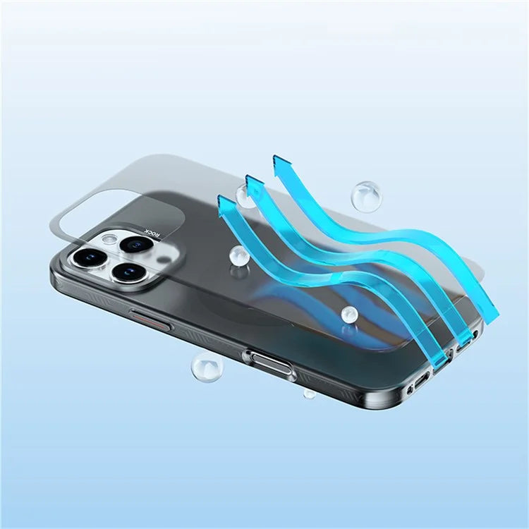 ROCK For iPhone 16 Pro Max Magnetic Case Anti-Drop Metal Lens Frame TPU+PC Matte Phone Cover