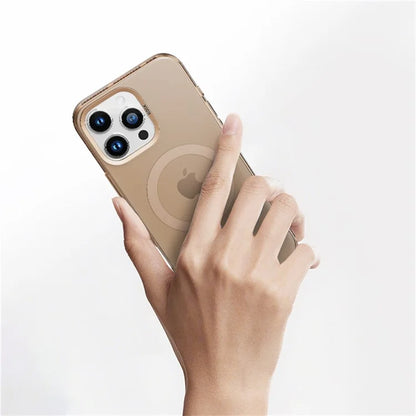 ROCK For iPhone 16 Pro Max Magnetic Case Anti-Drop Metal Lens Frame TPU+PC Matte Phone Cover