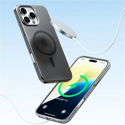 ROCK For iPhone 16 Pro Max Magnetic Case Anti-Drop Metal Lens Frame TPU+PC Matte Phone Cover