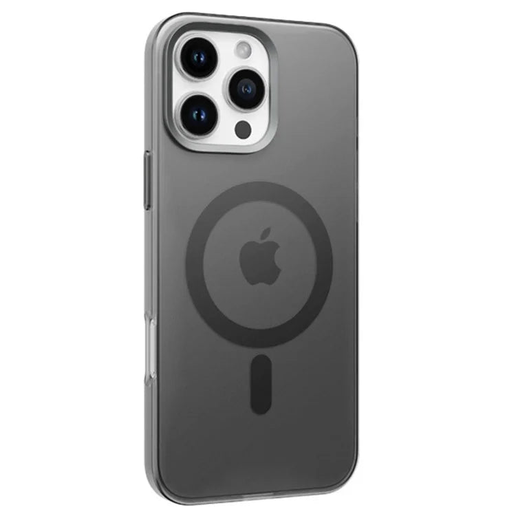 ROCK For iPhone 16 Pro Max Magnetic Case Anti-Drop Metal Lens Frame TPU+PC Matte Phone Cover