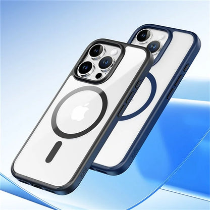 ROCK For iPhone 16 Pro Clear Phone Case Compatible with MagSafe PC+TPU Cover