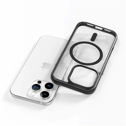 ROCK For iPhone 16 Pro Clear Phone Case Compatible with MagSafe PC+TPU Cover