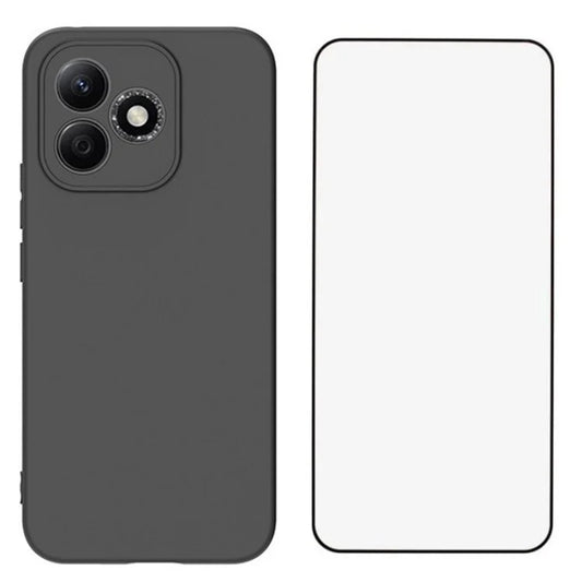 WANLONFENG MS Series for Honor X60i 5G TPU Case Matte Back Cover with Tempered Glass