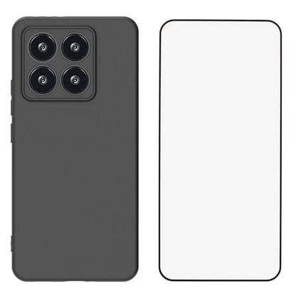WANLONFENG MS Series for Xiaomi 14T TPU Case Matte Back Cover with Tempered Glass