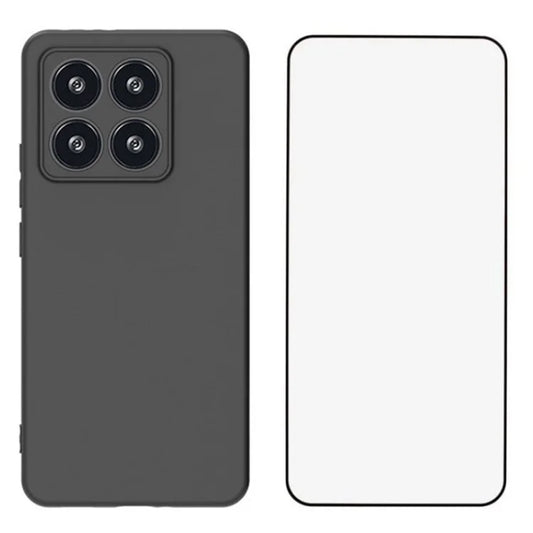WANLONFENG MS Series for Xiaomi 14T TPU Case Matte Back Cover with Tempered Glass
