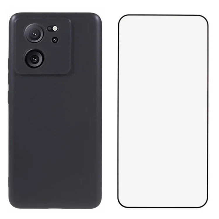 WANLONFENG MS Series for Xiaomi 13T Pro  /  13T  /  Redmi K60 Ultra TPU Case Matte Back Cover with Tempered Glass