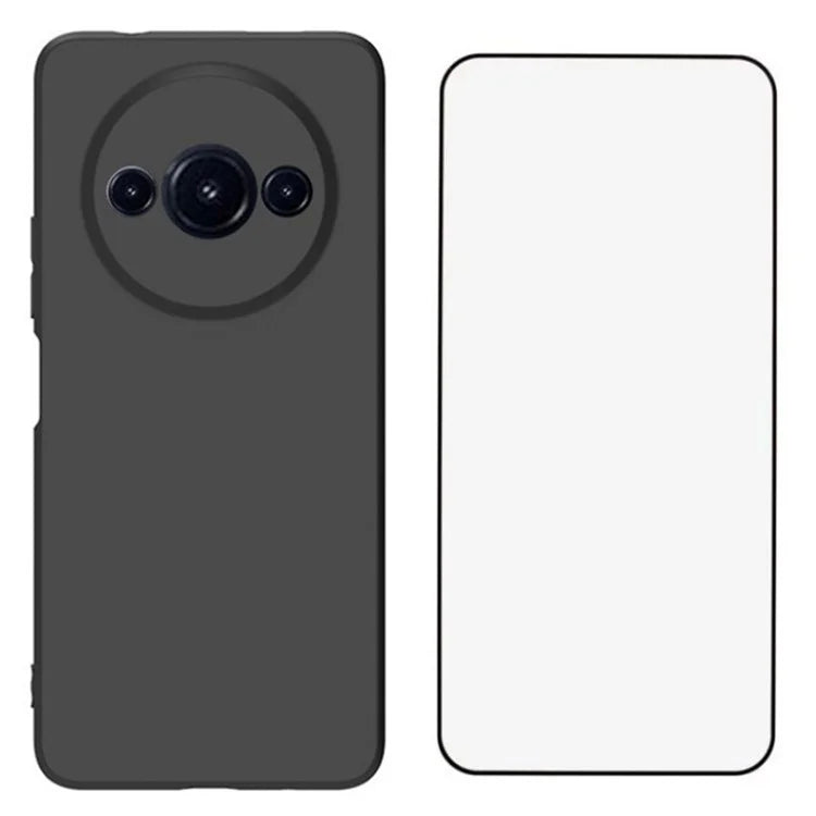 WANLONFENG MS Series for Xiaomi Redmi A3 4G  /  Poco C61 4G TPU Case Matte Back Cover with Tempered Glass