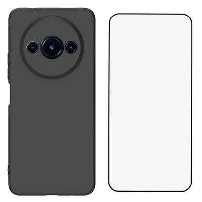 WANLONFENG MS Series for Xiaomi Redmi A3 4G  /  Poco C61 4G TPU Case Matte Back Cover with Tempered Glass