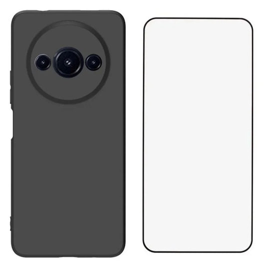 WANLONFENG MS Series for Xiaomi Redmi A3 4G  /  Poco C61 4G TPU Case Matte Back Cover with Tempered Glass