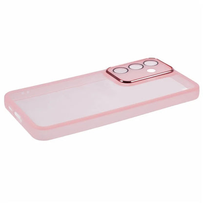 WANLONFENG DKSM Series for Samsung Galaxy S24 FE TPU Case Electroplated Frame Phone Cover with Tempered Glass