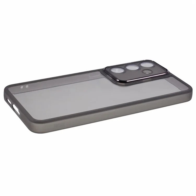 WANLONFENG DKSM Series for Samsung Galaxy S24 FE TPU Case Electroplated Frame Phone Cover with Tempered Glass