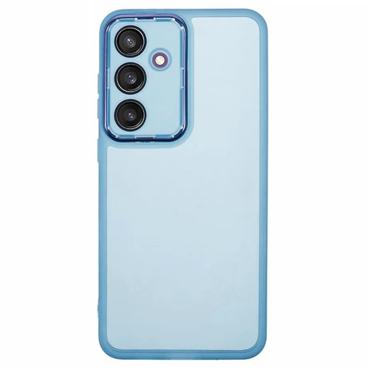 WANLONFENG DKSM Series for Samsung Galaxy S24 FE TPU Case Electroplated Frame Phone Cover with Tempered Glass
