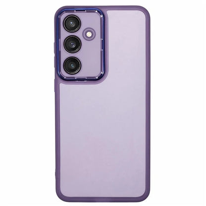 WANLONFENG DKSM Series for Samsung Galaxy S24 FE TPU Case Electroplated Frame Phone Cover with Tempered Glass