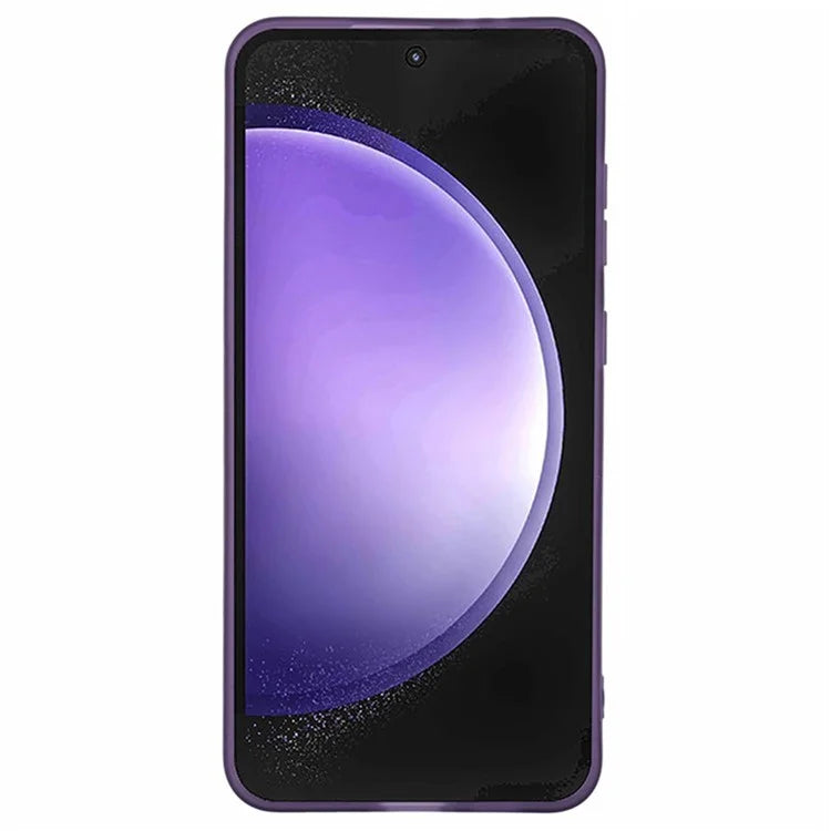 WANLONFENG DKSM Series for Samsung Galaxy S24 FE TPU Case Electroplated Frame Phone Cover with Tempered Glass