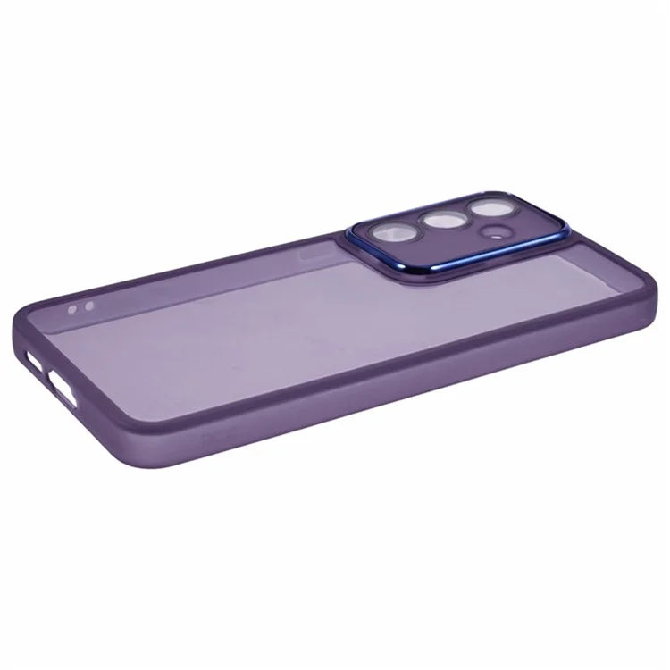WANLONFENG DKSM Series for Samsung Galaxy S24 FE TPU Case Electroplated Frame Phone Cover with Tempered Glass