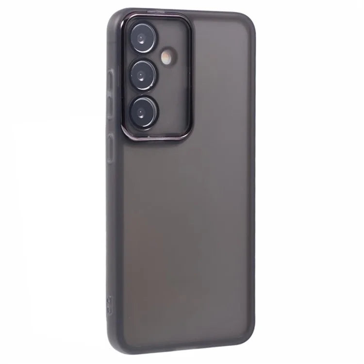 WANLONFENG DKSM Series for Samsung Galaxy S24 TPU Case Electroplated Frame Phone Cover with Tempered Glass