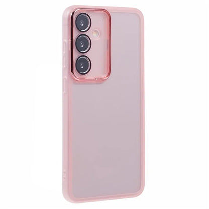 WANLONFENG DKSM Series for Samsung Galaxy S24 TPU Case Electroplated Frame Phone Cover with Tempered Glass