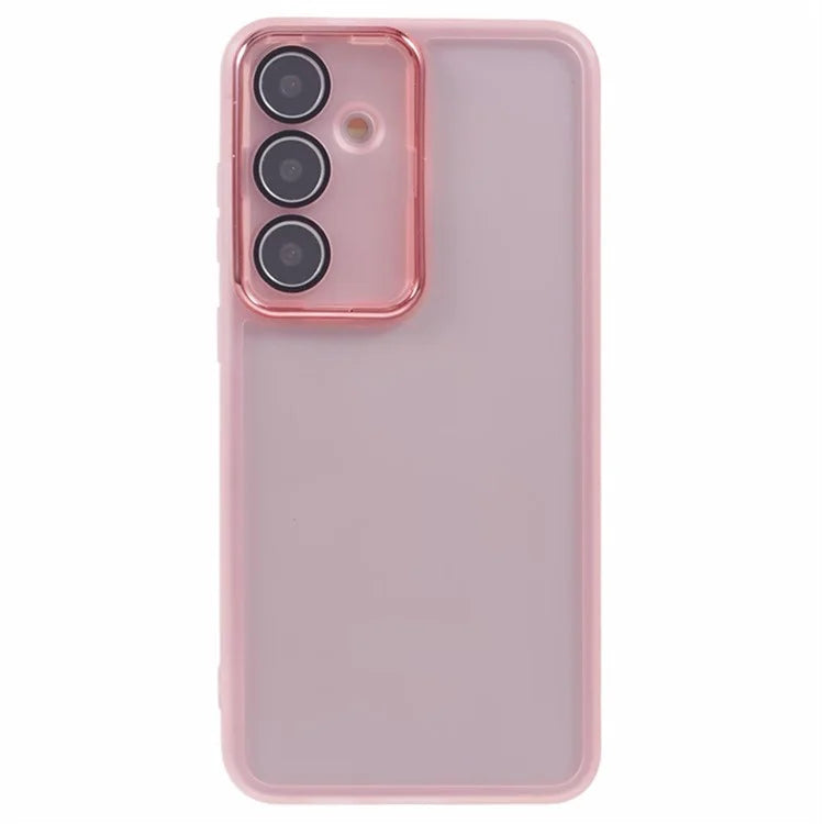 WANLONFENG DKSM Series for Samsung Galaxy S24 TPU Case Electroplated Frame Phone Cover with Tempered Glass
