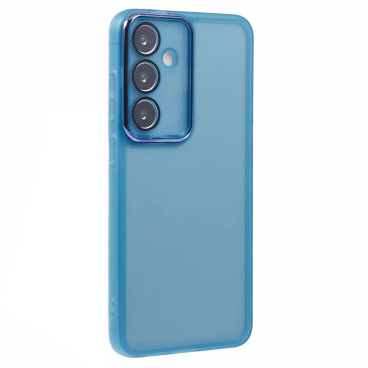 WANLONFENG DKSM Series for Samsung Galaxy S24 TPU Case Electroplated Frame Phone Cover with Tempered Glass