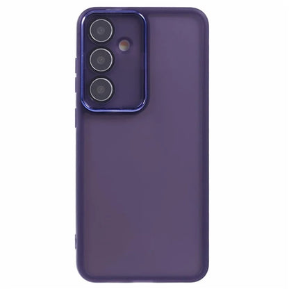 WANLONFENG DKSM Series for Samsung Galaxy S24 TPU Case Electroplated Frame Phone Cover with Tempered Glass