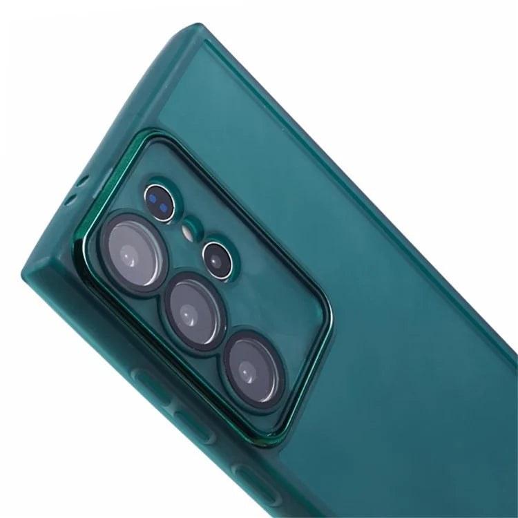 WANLONFENG DKSM Series for Samsung Galaxy S24 Ultra TPU Case Electroplated Frame Phone Cover with Tempered Glass