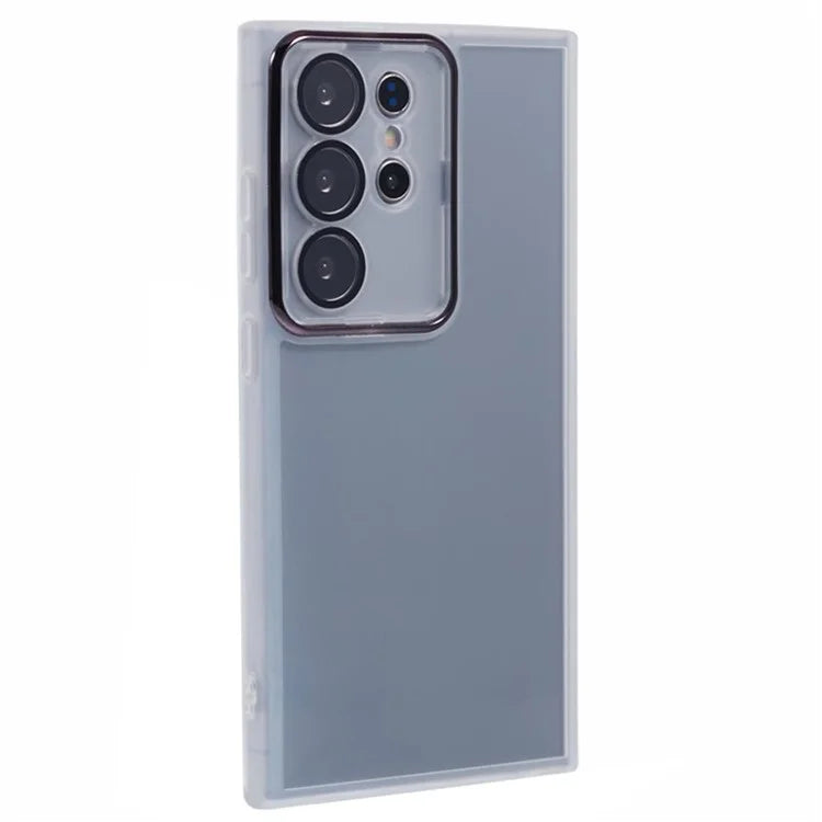 WANLONFENG DKSM Series for Samsung Galaxy S24 Ultra TPU Case Electroplated Frame Phone Cover with Tempered Glass