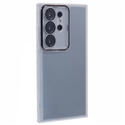 WANLONFENG DKSM Series for Samsung Galaxy S24 Ultra TPU Case Electroplated Frame Phone Cover with Tempered Glass