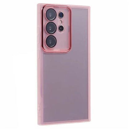 WANLONFENG DKSM Series for Samsung Galaxy S24 Ultra TPU Case Electroplated Frame Phone Cover with Tempered Glass
