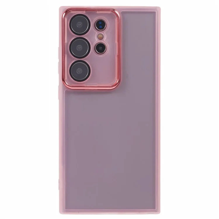 WANLONFENG DKSM Series for Samsung Galaxy S24 Ultra TPU Case Electroplated Frame Phone Cover with Tempered Glass