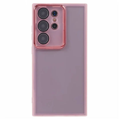 WANLONFENG DKSM Series for Samsung Galaxy S24 Ultra TPU Case Electroplated Frame Phone Cover with Tempered Glass