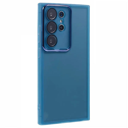 WANLONFENG DKSM Series for Samsung Galaxy S24 Ultra TPU Case Electroplated Frame Phone Cover with Tempered Glass