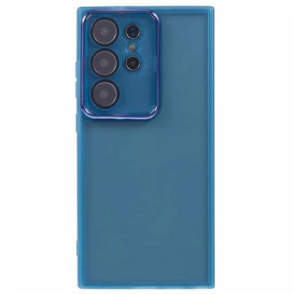 WANLONFENG DKSM Series for Samsung Galaxy S24 Ultra TPU Case Electroplated Frame Phone Cover with Tempered Glass