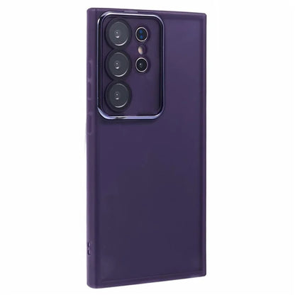 WANLONFENG DKSM Series for Samsung Galaxy S24 Ultra TPU Case Electroplated Frame Phone Cover with Tempered Glass