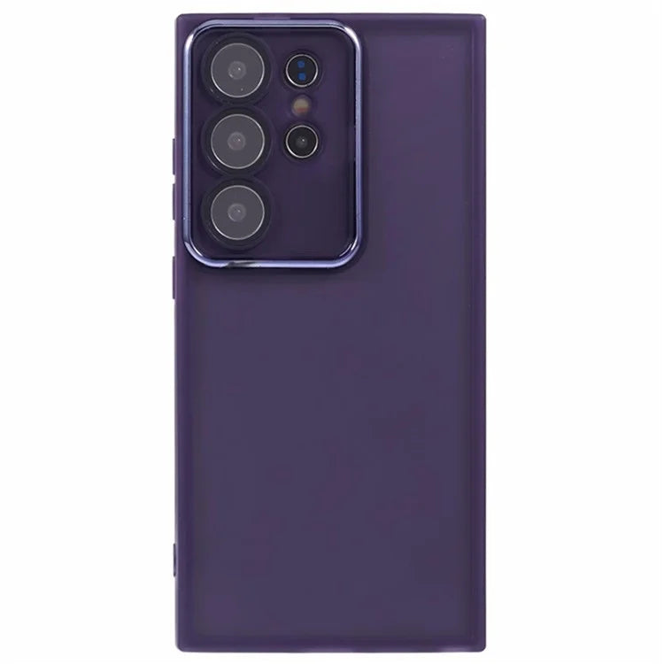 WANLONFENG DKSM Series for Samsung Galaxy S24 Ultra TPU Case Electroplated Frame Phone Cover with Tempered Glass