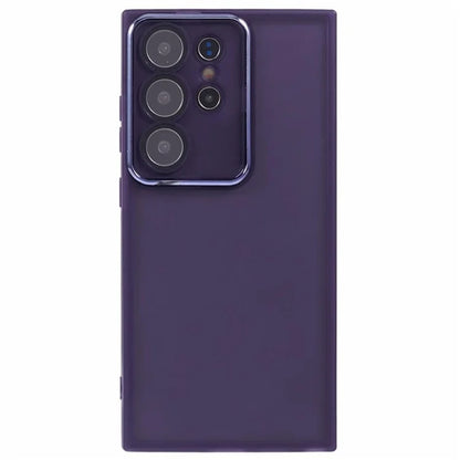 WANLONFENG DKSM Series for Samsung Galaxy S24 Ultra TPU Case Electroplated Frame Phone Cover with Tempered Glass