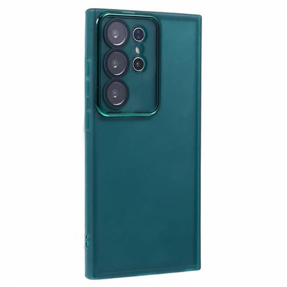 WANLONFENG DKSM Series for Samsung Galaxy S23 Ultra TPU Case Electroplated Frame Phone Cover with Tempered Glass