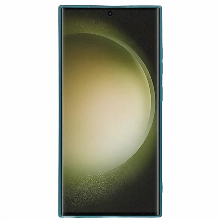 WANLONFENG DKSM Series for Samsung Galaxy S23 Ultra TPU Case Electroplated Frame Phone Cover with Tempered Glass