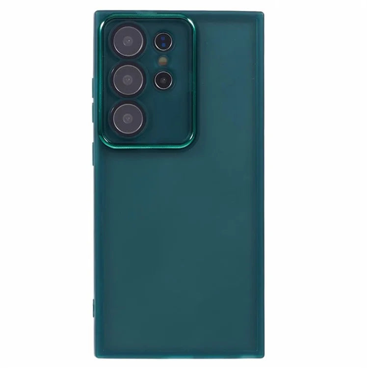 WANLONFENG DKSM Series for Samsung Galaxy S23 Ultra TPU Case Electroplated Frame Phone Cover with Tempered Glass