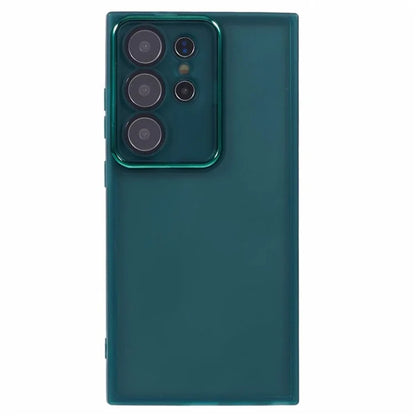 WANLONFENG DKSM Series for Samsung Galaxy S23 Ultra TPU Case Electroplated Frame Phone Cover with Tempered Glass