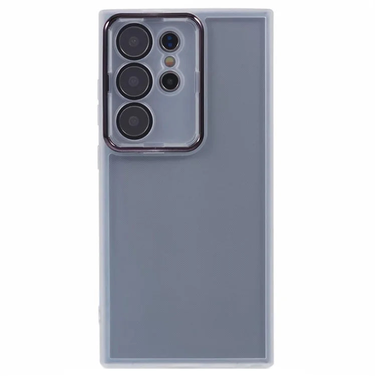 WANLONFENG DKSM Series for Samsung Galaxy S23 Ultra TPU Case Electroplated Frame Phone Cover with Tempered Glass
