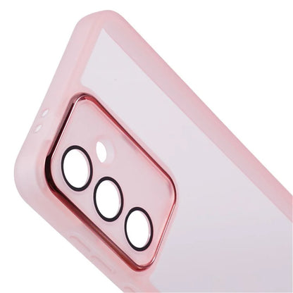 WANLONFENG DKSM Series for Samsung Galaxy S23 FE TPU Case Electroplated Frame Phone Cover with Tempered Glass