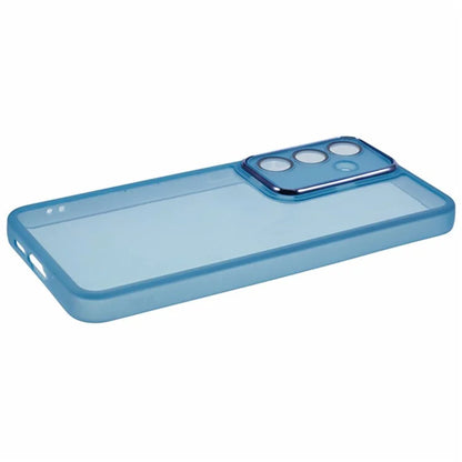 WANLONFENG DKSM Series for Samsung Galaxy S23 FE TPU Case Electroplated Frame Phone Cover with Tempered Glass